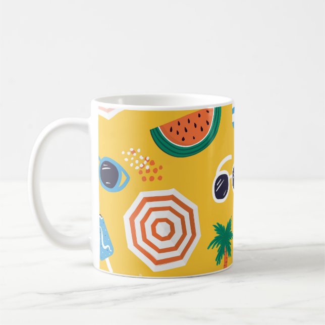 Sommarbuss: Färgfläckfri Mönster Kaffemugg (Vänster)