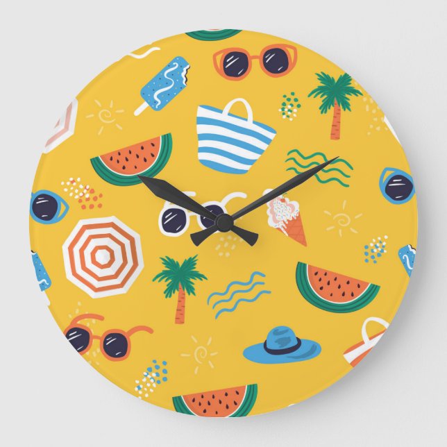 Sommarbuss: Färgfläckfri Mönster Stor Klocka (Framsida)