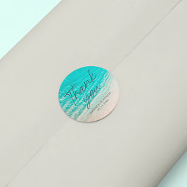 Sommarbussens destination Tack Wedding Favor Runt Klistermärke