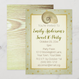 Sommarbusssedel Rustic Wood Sweet 16 Inbjudningar