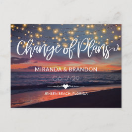 Sommarbyte i Ljus, solnedgång i stringsträngen Vykort