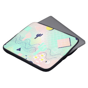 Sommarcactus geometric Memphis inspirerade mönste Laptop Fodral