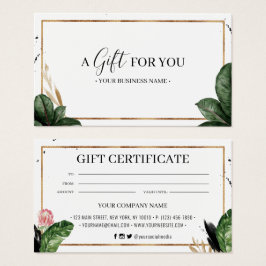 Sommarcertifikat för tropiska Löv Visitkort