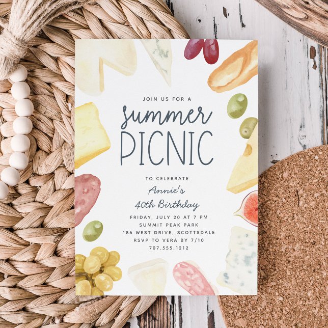 Sommarcharcuterie valfri Tillfälle Picnic Inbjudningar (Skapare uppladdad)