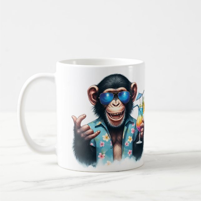 Sommarchill Chimp Chillin - Solglasögon & Cocktail Kaffemugg (Vänster)