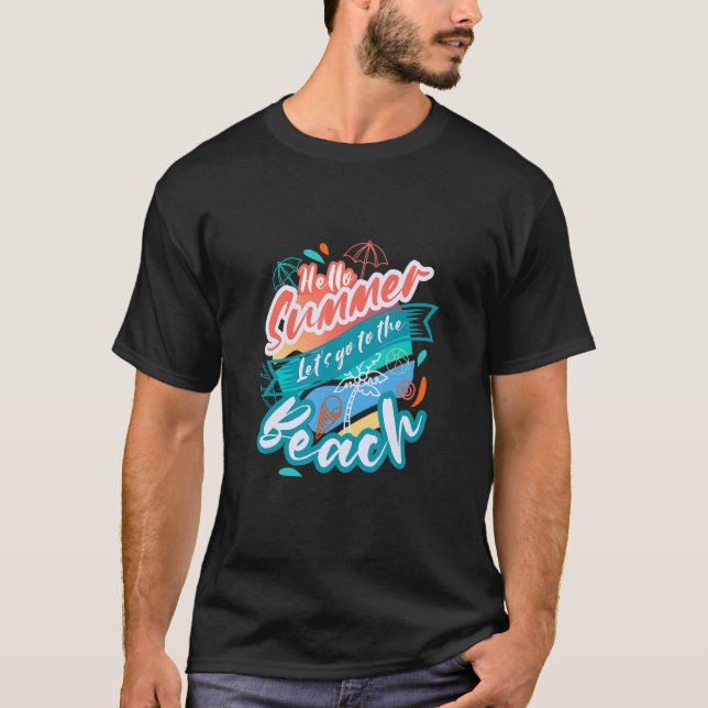 Sommarcitat 1 för stränderna Retro Beach Vacation T Shirt (Framsida)