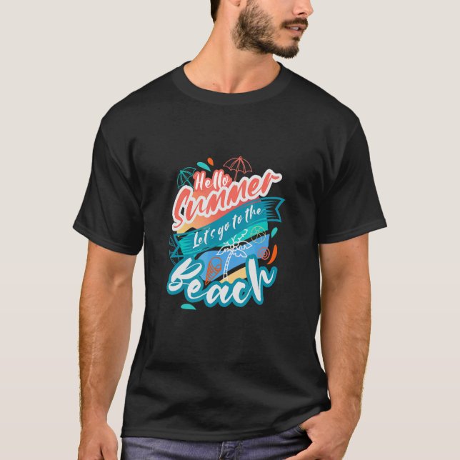 Sommarcitat 6 för stränderna Retro Beach T Shirt (Framsida)