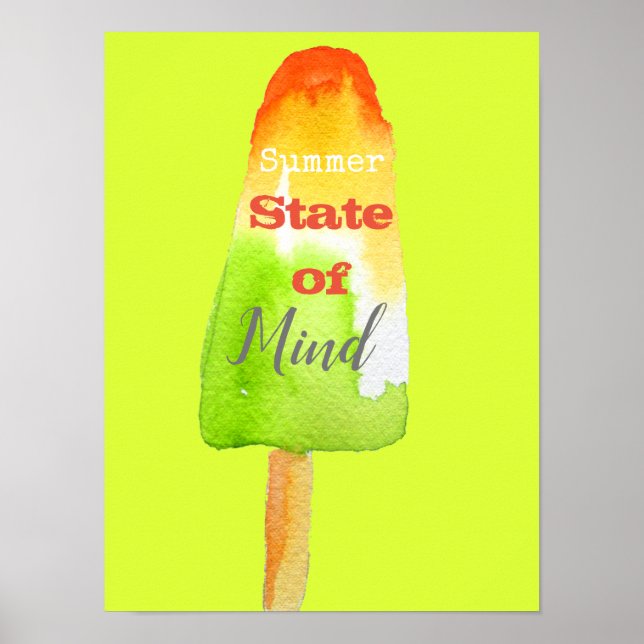 Sommarcitat popsicle lime sorbet söt matkonst poster (Framsidan)
