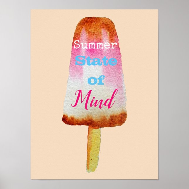 Sommarcitat popsicle sorbet söt matkonst poster (Framsidan)