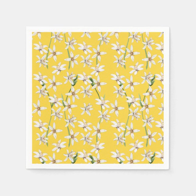 Sommarcitron blommar mönster napkins pappersservett (Framsidan)