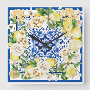 Sommarcitron och blommor i Medelhavet    Fyrkantig Klocka