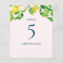 Sommarcitron och lövverk Bordnamn