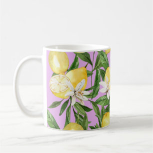 Sommarcitroner och citron blommar mönster kaffe mu kaffemugg