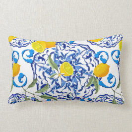 Sommarcitrus,boho,bohemian,blommigt Medelhavet Lumbarkudde