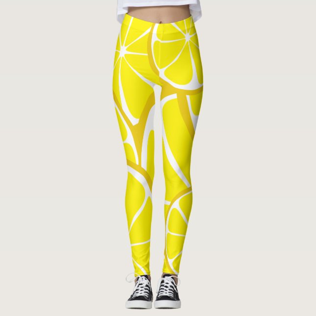 Sommarcitrus Lemon Leggings - fet utskrift (Framsida)