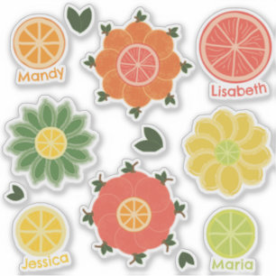 Sommarcitrus och Blommigt-Anpassningsbar-cut vinyl Klistermärken
