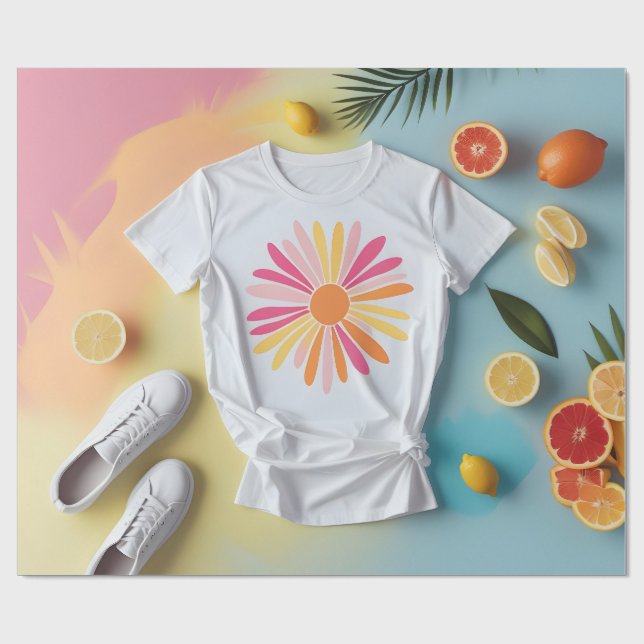 Sommarcitrusblommor Presentpapper (Platt)