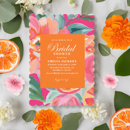 Sommarcitrusbygge och orange blommor möhippa inbjudningar