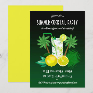 Sommarcocktail-festlighetsinbjudan för alla tillfä inbjudningar