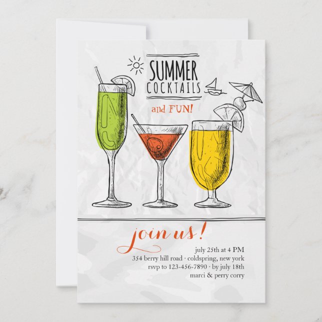 Sommarcocktail Inbjudan (Framsida)