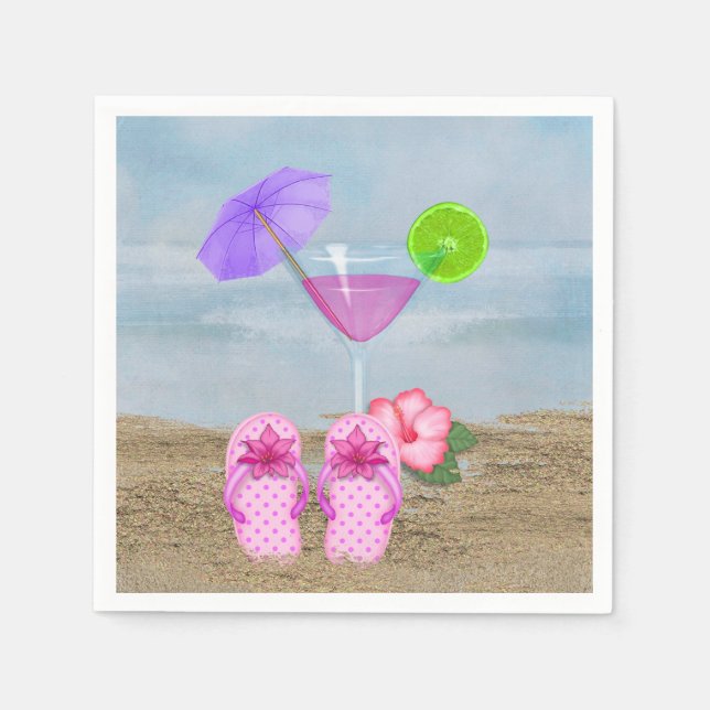 Sommarcocktails i sand pappersservett (Framsidan)