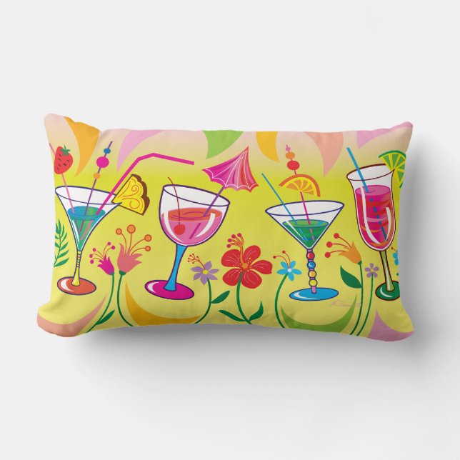 Sommarcocktails Lumbarkudde (Framsida)