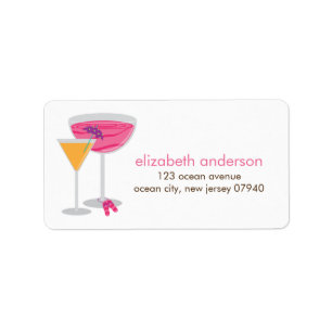 Sommarcoctailadressetiketter Adressetikett