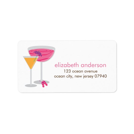 Sommarcoctailadressetiketter Adressetikett