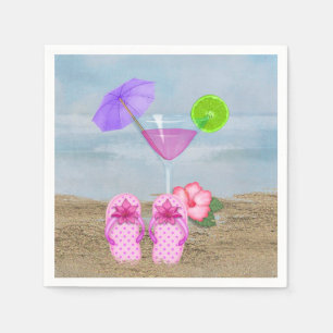 sommarcoctailar i sand pappersservett