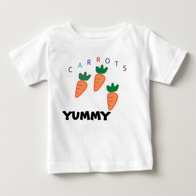 sommarcute Carrots Yummy Baby Grått T Shirt (Framsida)