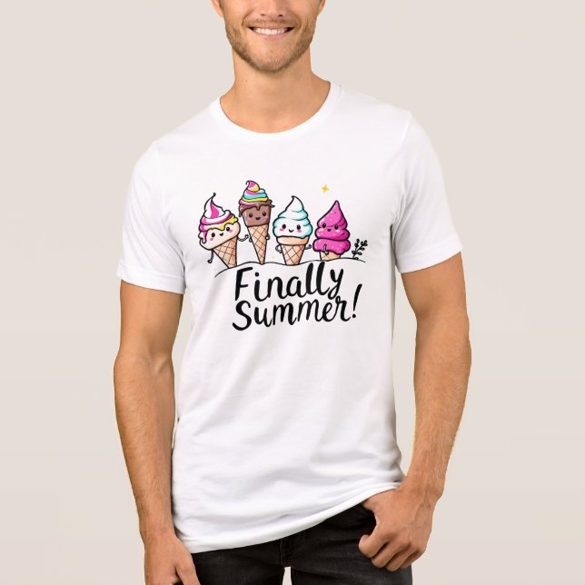 Sommarcute Cute Cream Vacacation T Shirt (Framsida)