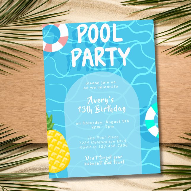 Sommardag Bassäng Party Inbjudningar (Skapare uppladdad)