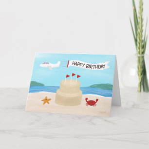 Sommardag Beach Sand Castle Cake Kort