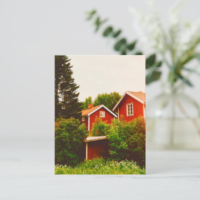 Sommardag i Dalarna Helg Vykort (Stående Fram)