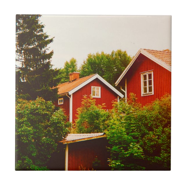 Sommardag i Dalarna Kakelplatta (Framsidan)