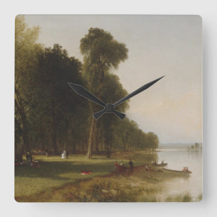 Sommardag på Conesus sjön Fyrkantig Klocka