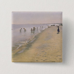 Sommardag på den södra stranden av Skagen, 1884 Knapp