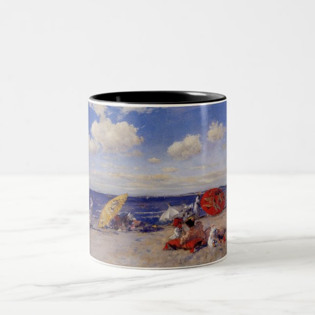Sommardag vid havet (strandlandskap) Två-Tonad mugg (Center)