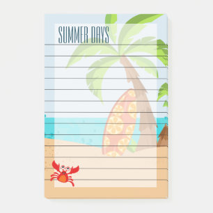 Sommardagar, sand och Surfa Post-it Block