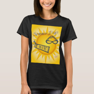 Sommardagar Solblått Tanktop i marinflottan Tee Shirt