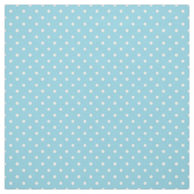 Sommardagar Vita Polka dots Mönster vid Himlar Blu Tyg (Provkarta)