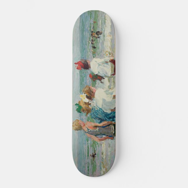 Sommardagen i Brighton Beach (av E.H. Potthast) Mini Skateboard Bräda 18,5 Cm (Framsida)