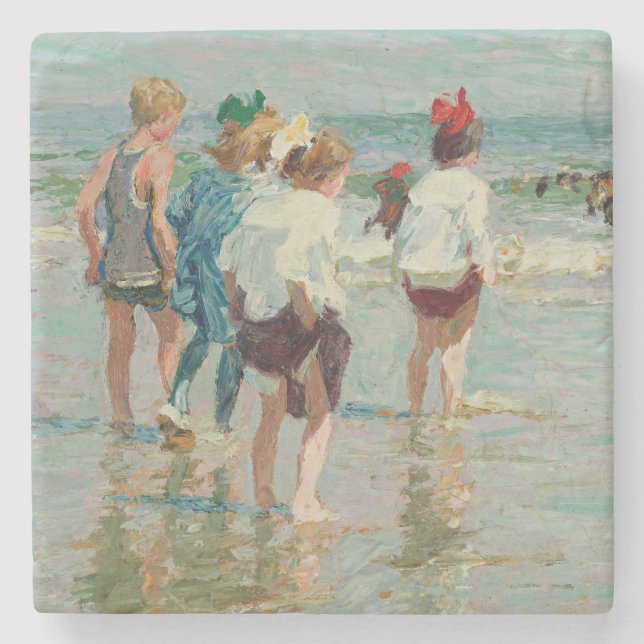 Sommardagen i Brighton Beach (av E.H. Potthast) Stenunderlägg (Framsidan)