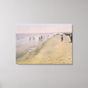 Sommardagen i södra Beach of Skagen, 1884 Canvastryck