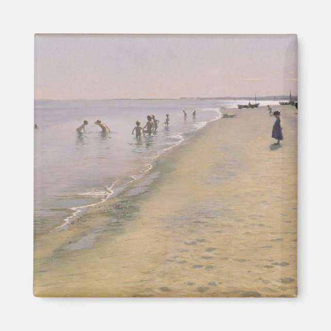 Sommardagen i södra Beach of Skagen, 1884 Magnet (Framsidan)