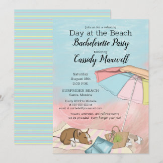 Sommardagen vid Beach Bachelorette-partiet Inbjudningar