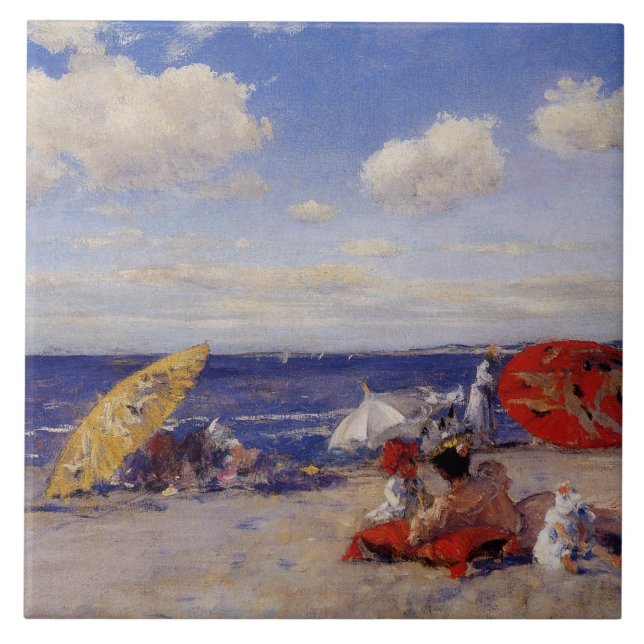 Sommardagen vid havet (Beach Ligcape) Kakelplatta (Framsidan)