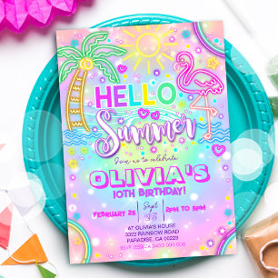 Sommardagsinbjudan Hej sommaren Party Inbjudningar
