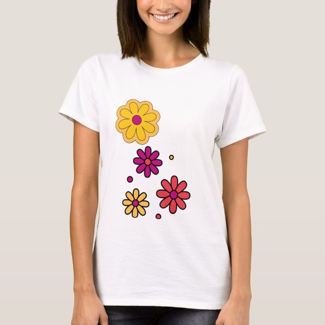 SommarDaisyns Blommigt Kvinnor T Shirt (Framsida)