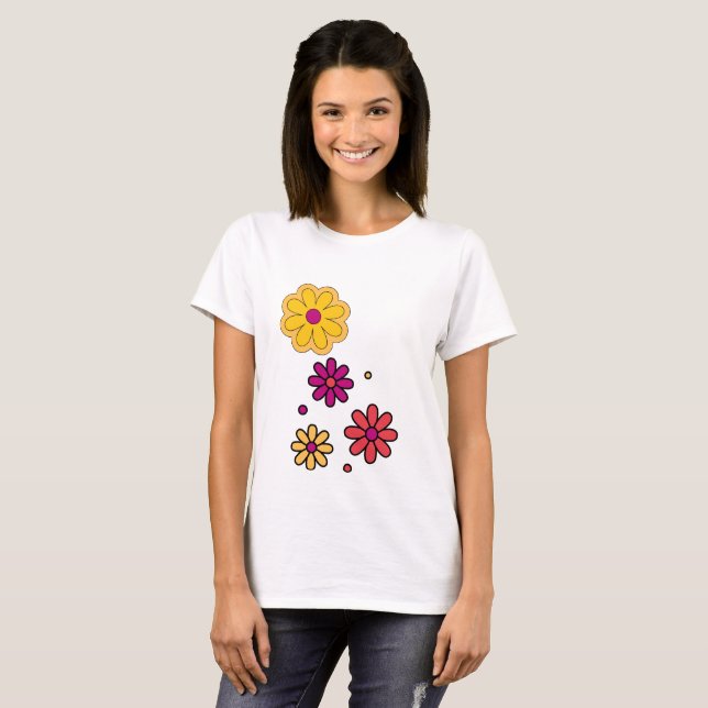 SommarDaisyns Blommigt Kvinnor T Shirt (Hel framsida)